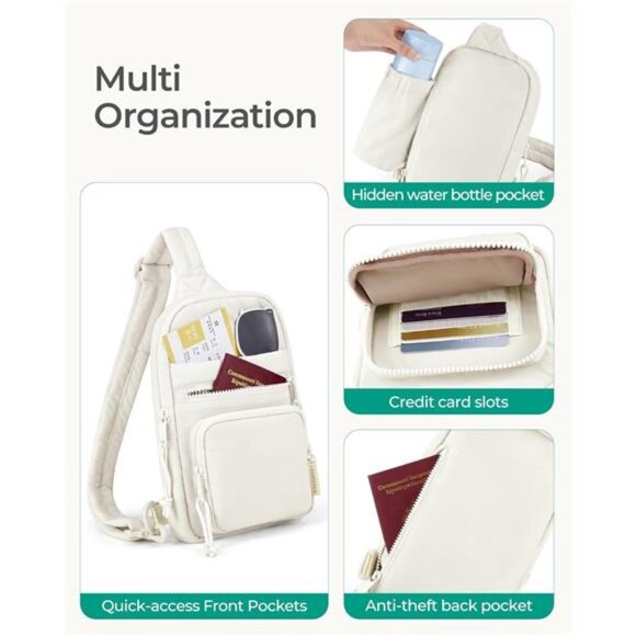 Women's Crossbody Sling Bag Small Purse Fanny Packs with Adjustable Strap - Picture 4 of 5